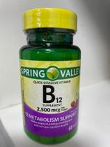 Vitamina B12 2500mcg com 60 tablets sabor cereja Spring Valley - Spring Valley