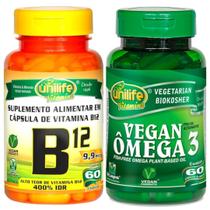 Vitamina B12 60 Caps e Ômega 3 60 Caps Kit Vegano