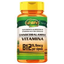 Vitamina B12 Cianocobalamina 450mg 60 Caps Vegano Unilife Vitamina B12 Cianocobalamina 450mg 60 Caps Vegano Unilife
