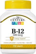 Vitamina B12 Cianocobalamina B12 500mcg 110 Comprimidos 21st Century