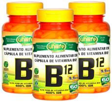 Vitamina B12 Cobalamina Vegana 60 cápsulas de 450mg Kit com 3