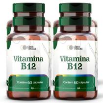 Vitamina B12 Com 60 Cápsulas 500Mg - Kit 4 Potes - Lider Vendas