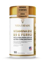 Vitamina B12 concentrado com Ácido Fólico e Ferro 90 Cápsulas Rende 3 meses