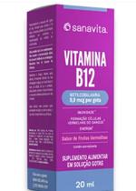 Vitamina B12 Liquida de 20 ml Sabor Frutas Vermelhas - Sanavita