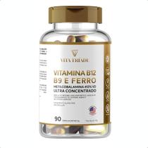 Vitamina B12 Metilcobalamina Ácido Fólico Ferro 90 Cáps Vitamina B12 Metilcobalamina Ácido Fólico Ferro 90 Cáps