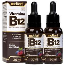 Vitamina B12 Metilcobalamina Em Gotas 2 Frascos 30ml Sabor Frutas Vermelhas