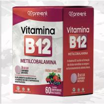 Vitamina B12 Metilcobalamina Prevent Pharma c/60 Cp Mastigáveis - Sabor Frutas Vermelhas