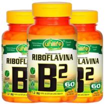 Vitamina B2 Riboflavina Vegana 60 caps de 500mg Kit com 3