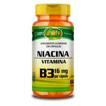 Vitamina B3 Niacina Unilife 60 Cápsulas Vitamina B3 Niacina Unilife 60 Cápsulas
