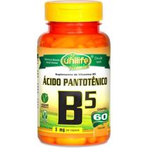 Vitamina B5 Acido Pantotenico 60 Capsulas de 500mg Unilife