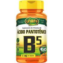 Vitamina B5 Ácido Pantotênico 60 Cápsulas de 5mg cada - UNILIFE