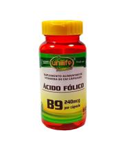 Vitamina B9 Ácido Fólico Unilife 60 Cáps Vitamina B9 Ácido Fólico Unilife 60 Cáps