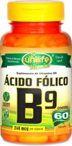 Vitamina B9 Ácido Fólico Unilife 60 cápsulas de 500mg