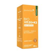 Vitamina Bio Vit D3 K2 em Gotas Pura Vida Sabor Limão 20ml