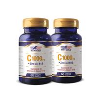 Vitamina C 1.000mg + Zinco + B12 Kit 2x 60 Caps.
