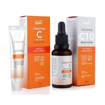 vitamina C 10 sérum facial + gel creme área dos olhos vit. C - tracta