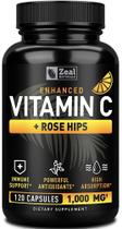 Vitamina C 1000mg com Rosa Mosqueta (120 Cápsulas 1000mg) Cápsulas de Vitamina C Pura - Ácido Ascórbico + Rosa Mosqueta para Suporte Poderoso ao Sistema Imunológico - Alta Dose de Vitamina C para Adultos Vitaminas de Suporte Imunológico