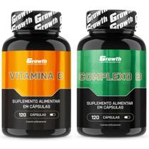 Vitamina C 120 Caps + Complexo B 120 Caps Growth Supplements