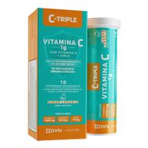 Vitamina C 1g+Vit D+Zinco Efervescente 10 unidades- C-Triple Vitamina C 1g+Vit D+Zinco Efervescente 10 unidades- C-Triple