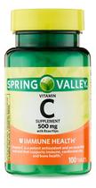 Vitamina C 500mcg - Vitamina Spring Valley - 100 unid