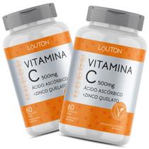 Vitamina C 500mg com Zinco Quelato Vegano 60 caps Lauton - Kit 2