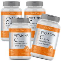 Vitamina C 500mg + Zinco Quelato Vegano 60 caps Lauton - Kit 4