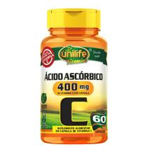 Vitamina C (Ácido Ascórbico) 60 cápsulas 400mg Unilife
