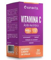 Vitamina C com 30 cápsulas Vegetais-Sanavita