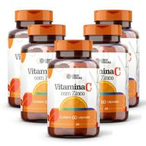 Vitamina C Com Zinco - 60 Cáps Kit Com 5 Potes