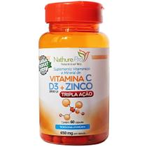 Vitamina C + D3 + Zinco (Tripla Ação) 60 Cápsulas 650mg - NathurePro