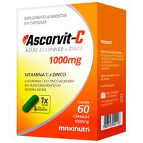 Vitamina C e Zinco Ascorvit C 1000mg 60 Cápsulas Maxinutri