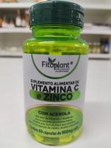 Vitamina C e zinco com acerola 60 cápsulas 900mg fitoplant - Fitoplant