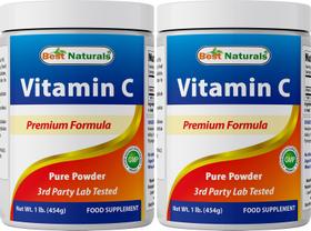 Vitamina C em pó Best Naturals, 2 libras, puro sem transgênicos
