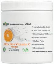 Vitamina C em pó, sem OGM, ultrafino, 240 ml de ácido L-ascórbico Quali-C Vitamina C em pó, sem OGM, ultrafino, 240 ml de ácido L-ascórbico Quali-C
