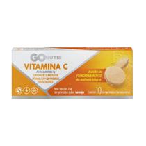 Vitamina C GO NUTRI acido ascórbico 1g suplemento alimentar contem 10 comprimidos efervescentes