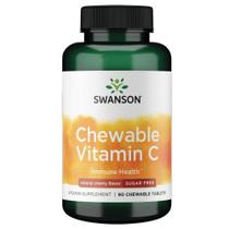 Vitamina C mastigável Swanson 60 comprimidos de cereja sem açúcar