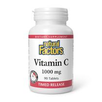 Vitamina C Natural Factors 1000 mg de liberação cronometrada 90 comprimidos Vitamina C Natural Factors 1000 mg de liberação cronometrada 90 comprimidos