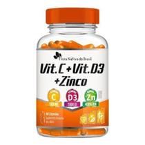 Vitamina C Vitamina D3 E Zinco - 60 Cápsulas 1 Pote - FLORA NATIVA
