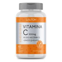 Vitamina C + Zinco 500mg Vegano Lauton Nutrition 60 Cápsulas
