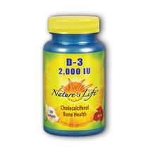 Vitamina D-3 Colecalciferol 120 cápsulas da Nature's Life (pacote com 6)