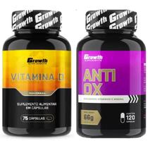Vitamina D 75 Caps + Anti-Ox Antioxidante 120 Caps Growth