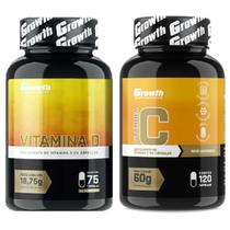 Vitamina D 75 Caps + Vitamina C 120 Caps Growth