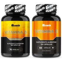 Vitamina D 75 Caps + Vitamina C 120 Caps Growth Supplements