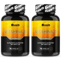 Vitamina D 75 Cápsulas Growth Supplements Kit 2 Potes