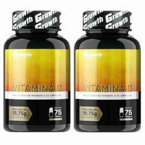 Vitamina D 75 Cápsulas Growth Supplements Kit 2 Potes