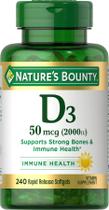 Vitamina D pela Nature's Bounty para apoio imunológico. A vitamina D fornece suporte imunológico e promove ossos saudáveis. 2000IU, 240 Softgels