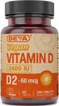 Vitamina D2 DEVA Vegana 60 mcg 2400 UI 90 comprimidos Vitamina D2 DEVA Vegana 60 mcg 2400 UI 90 comprimidos