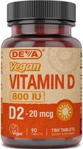 Vitamina D2 DEVA Vegana 800 UI 90 comprimidos Vitamina D2 DEVA Vegana 800 UI 90 comprimidos