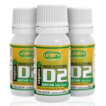 Vitamina D2 Ergocalciferol em Gotas Vegano 20ml Kit com 3