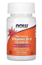 Vitamina D3 10.000 Ui 120 Caps Now Foods Importada Original - sku 2157